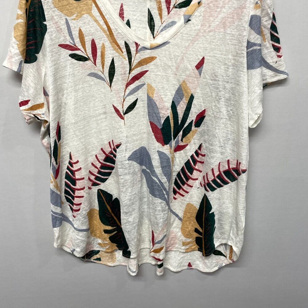Cynthia Rowley Short Sleeve 100% Linen T-Shirt Tee Top Size 3X Floral M245 -28 - Picture 8 of 12